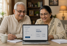 Using an EMI calculator to plan monthly repayments on an online loan for senior citizens